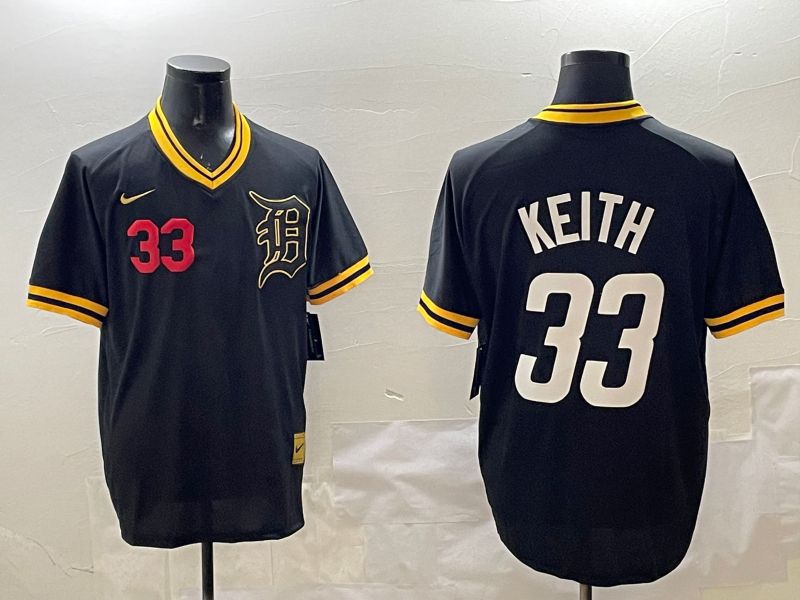 Men Detroit Tigers #33 Keith Black Gold Game 2025 Nike MLB Jersey style 2->nfl hats->Sports Caps